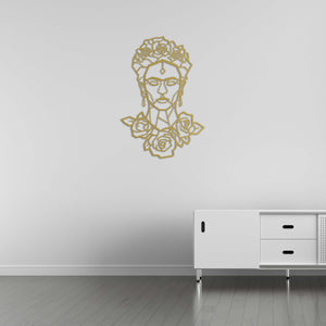 Frida Kahlo Queen of Flowers Metal Wall Art | Floral Wall Sculpture