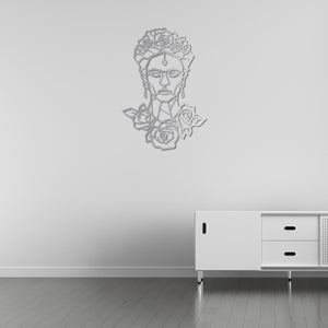 Frida Kahlo Queen of Flowers Metal Wall Art | Floral Wall Sculpture