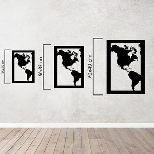 Three-Piece World Map Metal Wall Art | Decorative Wall Sculpture Set