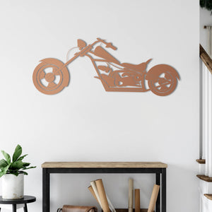 Motorcycle-inspired metal art symbolizing freedom and adventure