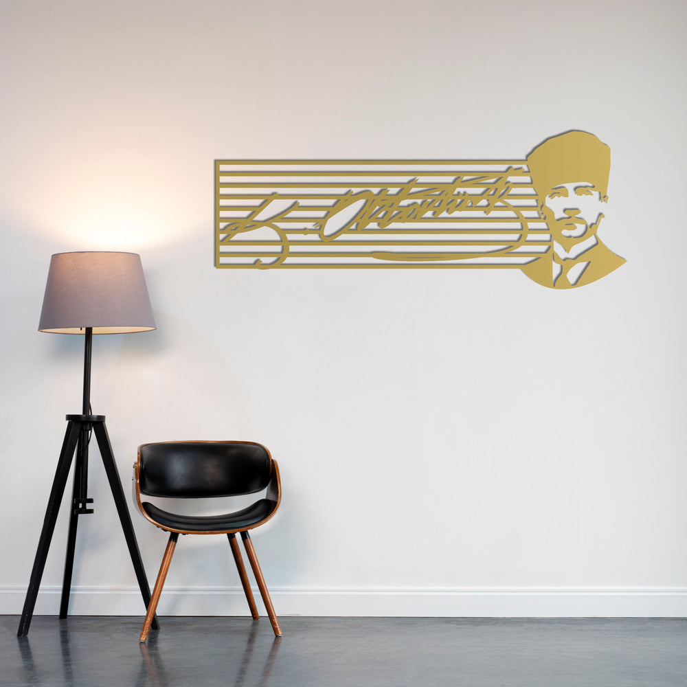 Atatürk Signature Infinity Metal Wall Art | Tribute Sculpture