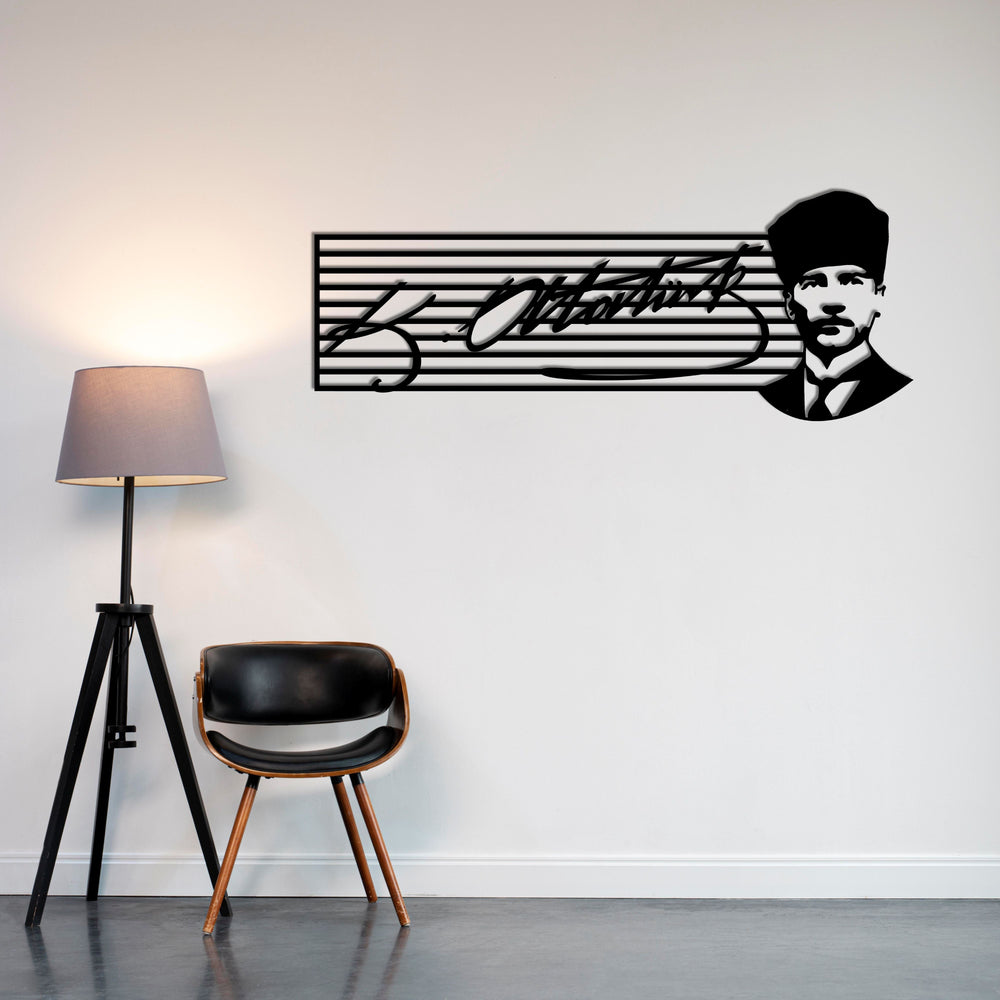 Atatürk Signature Infinity Metal Wall Art | Tribute Sculpture