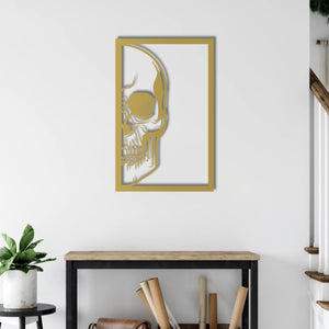 Half Skull Metal Wall Art | Gothic Decorative Wall Sculpture Decor