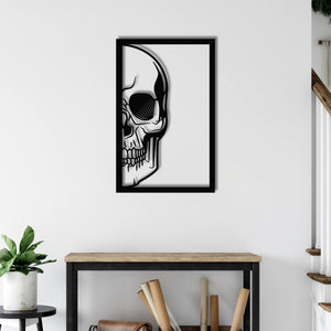 Half Skull Metal Wall Art | Gothic Decorative Wall Sculpture Decor