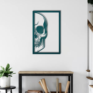 Half Skull Metal Wall Art | Gothic Decorative Wall Sculpture Decor