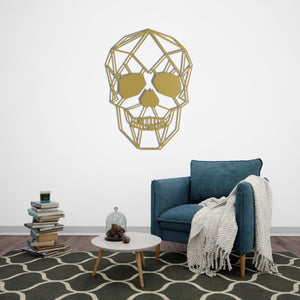 Geometric Skull Metal Wall Art | Modern Decorative Wall Sculpture