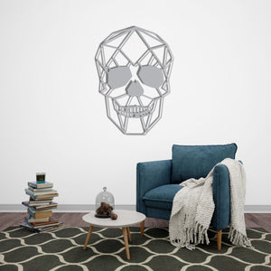Geometric Skull Metal Wall Art | Modern Decorative Wall Sculpture
