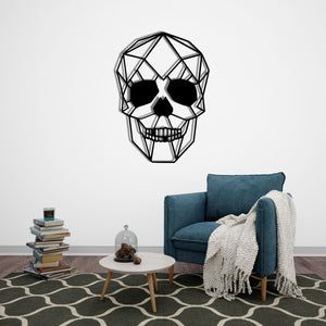 Geometric Skull Metal Wall Art | Modern Decorative Wall Sculpture