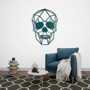 Geometric Skull Metal Wall Art | Modern Decorative Wall Sculpture