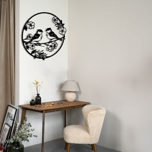 Sounds of Spring Birds Metal Wall Art | Decorative Nature Sculpture