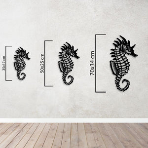 Mystery of Seas Seahorse Metal Wall Art | Marine Wall Sculpture Decor