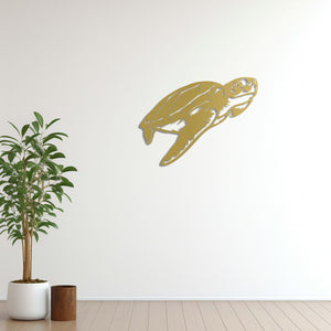 Noble Sea Turtle Metal Wall Art | Decorative Marine Wall Sculpture