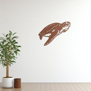 Noble Sea Turtle Metal Wall Art | Decorative Marine Wall Sculpture