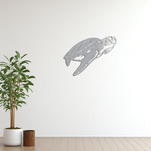Noble Sea Turtle Metal Wall Art | Decorative Marine Wall Sculpture