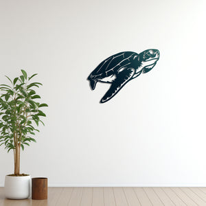 Noble Sea Turtle Metal Wall Art | Decorative Marine Wall Sculpture