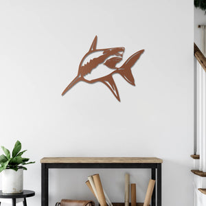 Power of Seas Shark Metal Wall Art | Decorative Marine Wall Sculpture