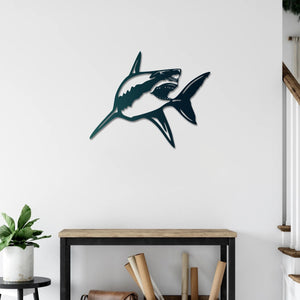 Power of Seas Shark Metal Wall Art | Decorative Marine Wall Sculpture