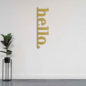 Vertical "Hello" Sign Metal Wall Art | Decorative Word Wall Decor