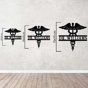 Wings of Medicine Metal Wall Art | Medical Decorative Sculpture
