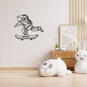 Space Ramp Metal Wall Art | Cosmic Skateboard Decorative Sculpture