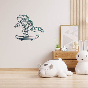 Space Ramp Metal Wall Art | Cosmic Skateboard Decorative Sculpture