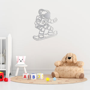 Skateboarding in Space Metal Wall Art | Cosmic Decor Sculpture