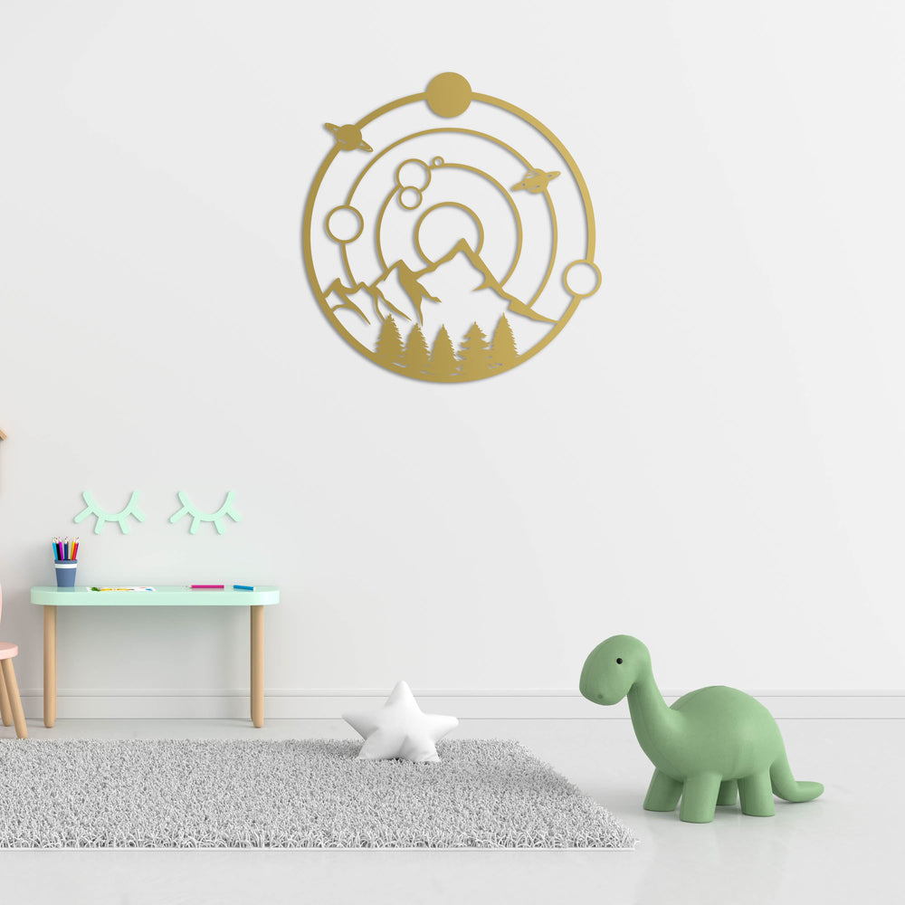 Among the Planets Metal Wall Art | Cosmic Decorative Sculpture