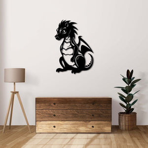 Little Dragon Metal Wall Art | Decorative Fantasy Wall Sculpture