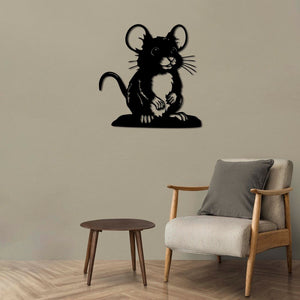 Naughty Mouse Metal Wall Art | Funny Animal Decorative Sculpture