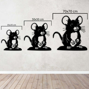 Naughty Mouse Metal Wall Art | Funny Animal Decorative Sculpture