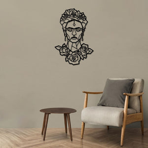 Frida Kahlo Queen of Flowers Metal Wall Art | Floral Wall Sculpture