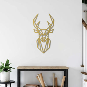 Geometric Deer Metal Wall Art | Modern Animal Wall Sculpture Decor