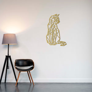 Geometric Cat Trio Metal Wall Art | Decorative Animal Wall Sculpture