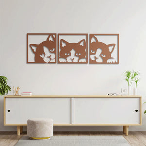 Geometric Cat Metal Wall Art | Modern Animal Decorative Wall Sculpture