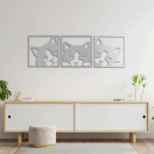 Geometric Cat Metal Wall Art | Modern Animal Decorative Wall Sculpture