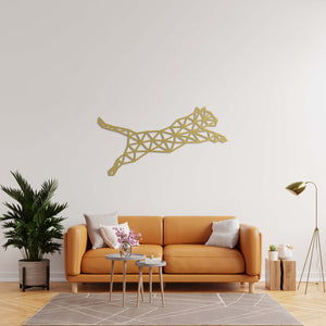 Geometric Leopard Metal Wall Art | Modern Animal Wall Sculpture