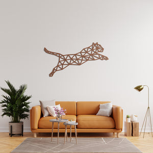 Geometric Leopard Metal Wall Art | Modern Animal Wall Sculpture
