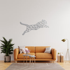 Geometric Leopard Metal Wall Art | Modern Animal Wall Sculpture