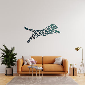 Geometric Leopard Metal Wall Art | Modern Animal Wall Sculpture