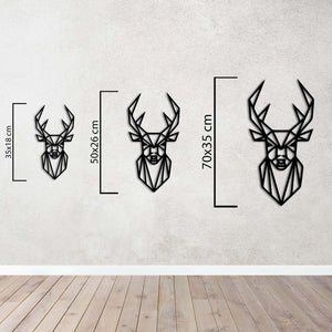 Geometric Deer Metal Wall Art | Modern Animal Wall Sculpture Decor