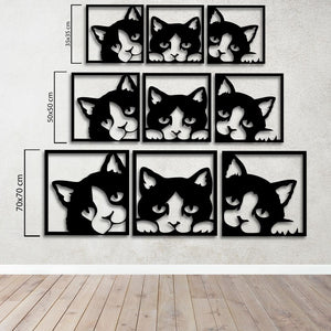 Geometric Cat Metal Wall Art | Modern Animal Decorative Wall Sculpture