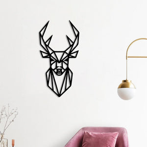 Geometric Deer Metal Wall Art | Modern Animal Wall Sculpture Decor