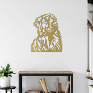 Golden Loyal Friend Dog Metal Wall Art | Decorative Pet Sculpture