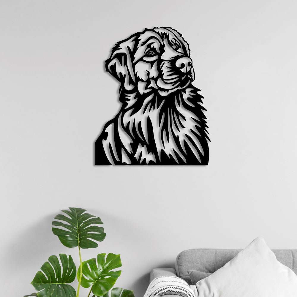 Golden Loyal Friend Dog Metal Wall Art | Decorative Pet Sculpture