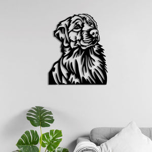 Golden Loyal Friend Dog Metal Wall Art | Decorative Pet Sculpture