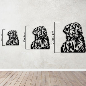 Golden Loyal Friend Dog Metal Wall Art | Decorative Pet Sculpture