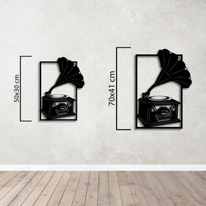 Nostalgic Rhythms Gramophone Metal Wall Art | Vintage Wall Sculpture