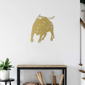 Powerful Bull Metal Wall Art | Decorative Animal Wall Sculpture Decor