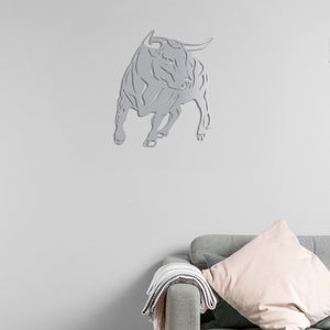 Powerful Bull Metal Wall Art | Decorative Animal Wall Sculpture Decor