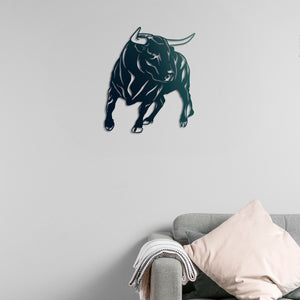 Powerful Bull Metal Wall Art | Decorative Animal Wall Sculpture Decor